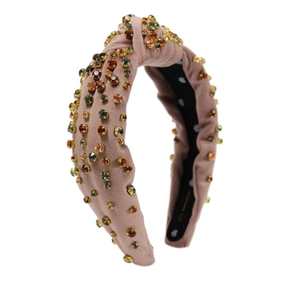 Lele Sadoughi Womens Embellished Knotted Slide On Headband Pink